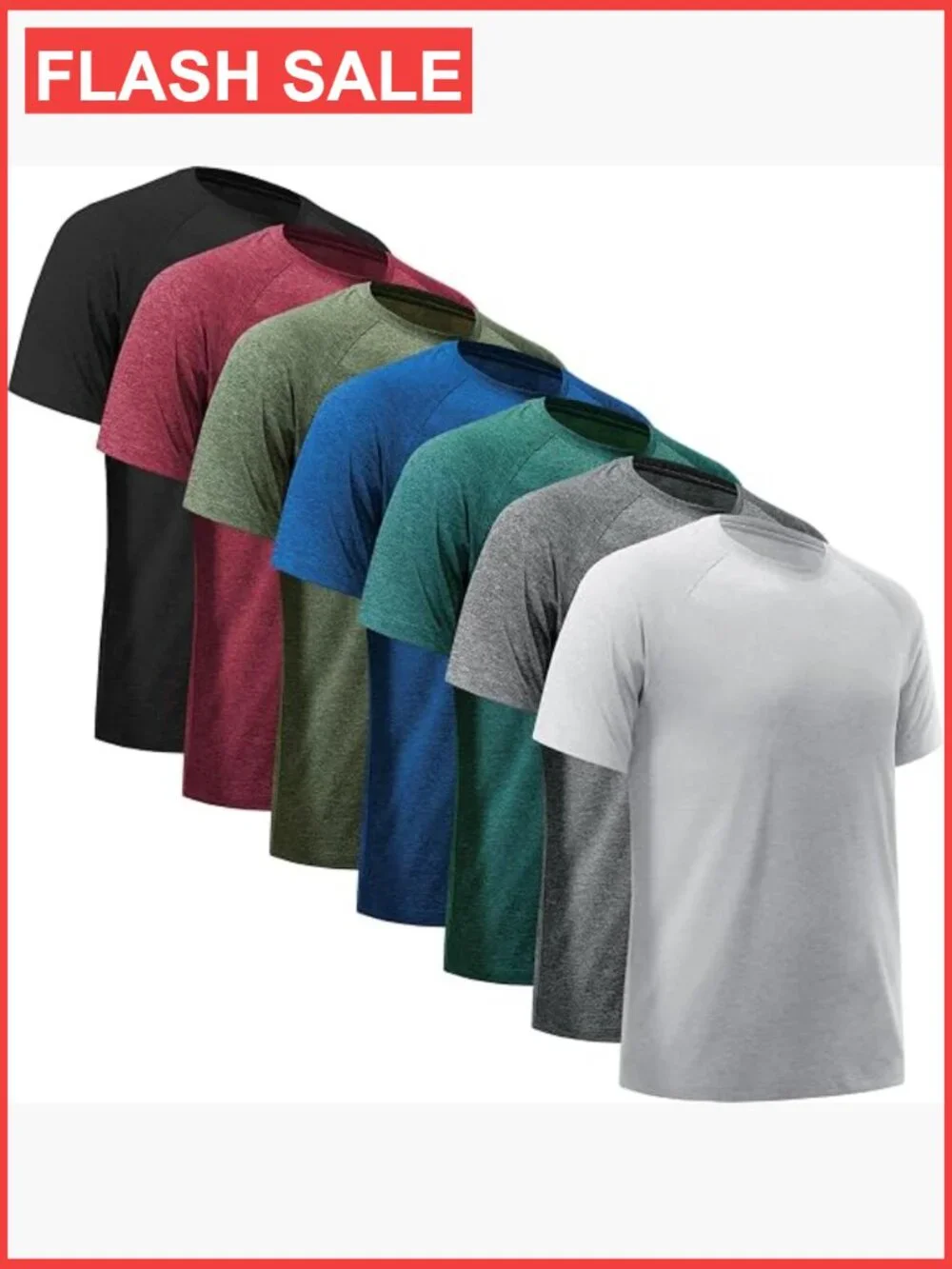 Men's Workout Shirts Moisture Wicking Quick Dry Athletic Tees Crew Neck Short